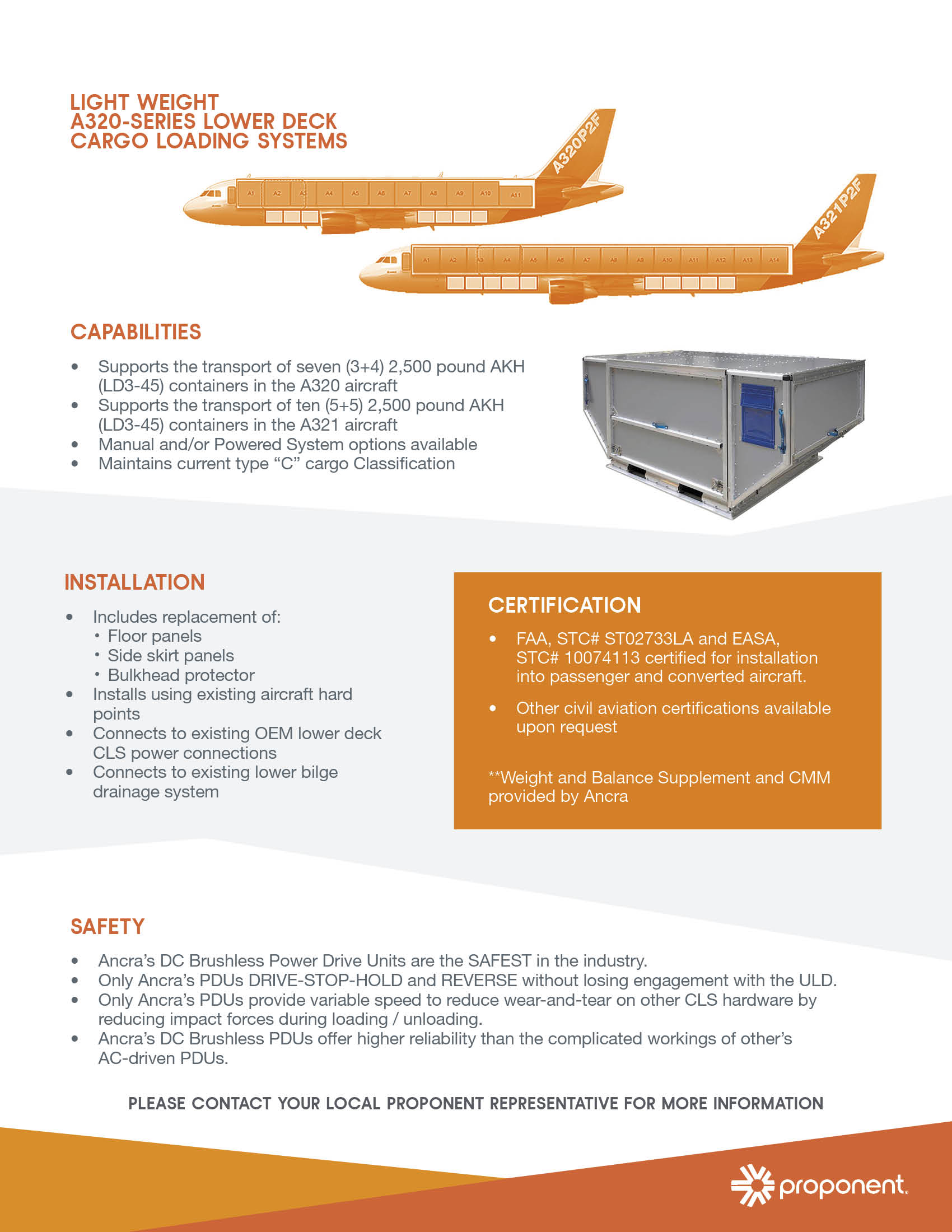 A320series Light Weight Lower Deck Cargo Loading System